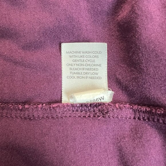 J Jill Dress 2X Shirt Plum Purple Shift Stretch Long Sleeve V-Neck Above Knee - Picture 8 of 13